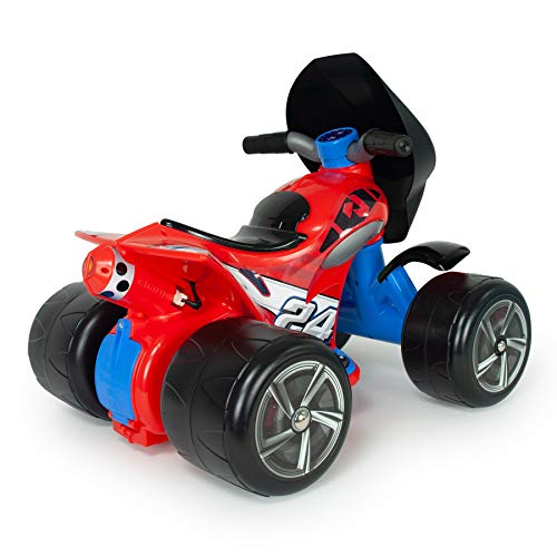 INJUSA - Quad Eléctrico Wrestler 6V Rojo Recomendado a Niños de 1 a 3 Años con Pedal Acelerador y Ruedas Anchas