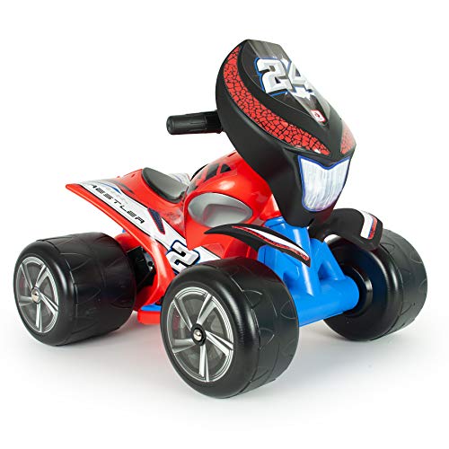 INJUSA - Quad Eléctrico Wrestler 6V Rojo Recomendado a Niños de 1 a 3 Años con Pedal Acelerador y Ruedas Anchas