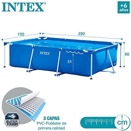 Intex 28270NP Small Frame - Piscina desmontable, 220 x 150 x 60 cm, 1.662 litros