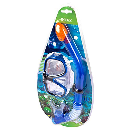 INTEX 55948 - Set tubo y máscara buceo/snorkel Reef Rider, + 8 Años