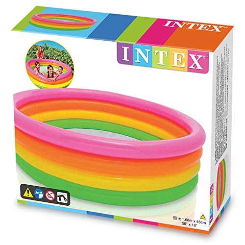 Intex 56441NP - Piscina hinchable 4 aros colores 168 x 46 cm,780 litros