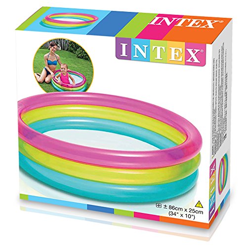 Intex 57104NP - Piscina hinchable 3 aros transparente 86 x 86 x 25 cm, 63 litros