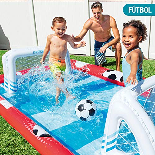 Intex 57147NP - Centro de juegos acuático hinchable INTEX, para niños, medidas 325x267x102 cm, 470 litros, voleibol, fútbol, baloncestos y béisbol, a partir de 3 años