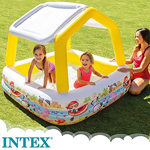 Intex 57470NP - Piscina hinchable infantil intex con toldo extraíble - 157x157x122 cm - 295 l