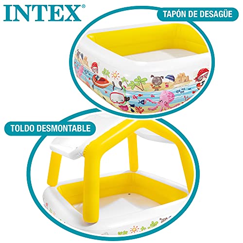 Intex 57470NP - Piscina hinchable infantil intex con toldo extraíble - 157x157x122 cm - 295 l