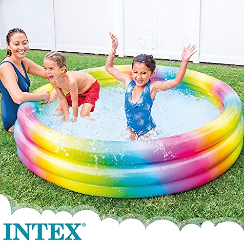 Intex 58449NP - Piscina hinchable infantil arcoíris INTEX 168x38 cm