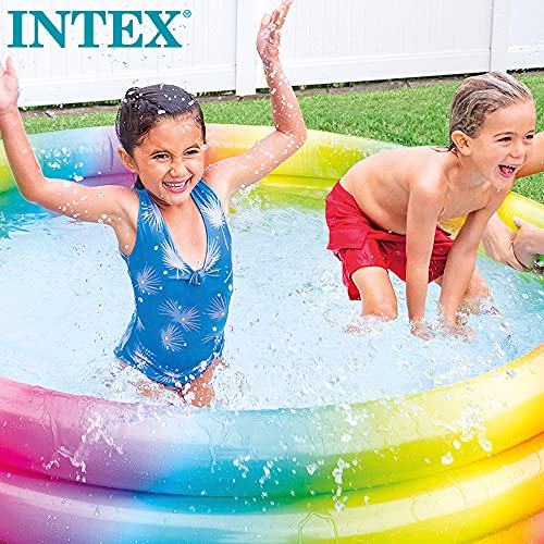 Intex 58449NP - Piscina hinchable infantil arcoíris INTEX 168x38 cm