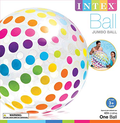 Intex 59065NP - Pelota hinchable gigante círculos de diámetro 107 cm, 3 años