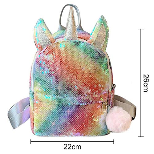 INTVN Mochila de Unicornio, Mochila Escolar para niña, Mochila de Lentejuelas, Mochila de Lentejuelas, Mochila de Viaje