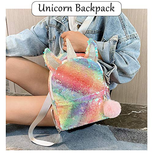 INTVN Mochila de Unicornio, Mochila Escolar para niña, Mochila de Lentejuelas, Mochila de Lentejuelas, Mochila de Viaje