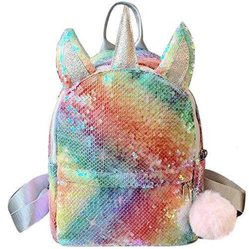 INTVN Mochila de Unicornio, Mochila Escolar para niña, Mochila de Lentejuelas, Mochila de Lentejuelas, Mochila de Viaje