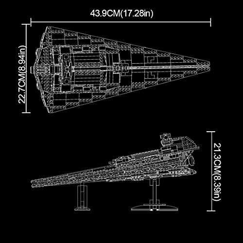 IPOT Juego de bloques de construcción de nave espacial, 891 piezas de ci-fi, guerras espaciales, destructor estrellado del nivel victorio, bloques de construcción, modelo compatible con Lego Star Wars