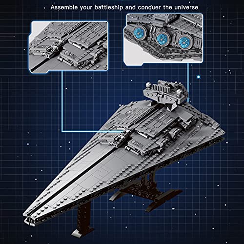 IPOT Juego de bloques de construcción de nave espacial, 891 piezas de ci-fi, guerras espaciales, destructor estrellado del nivel victorio, bloques de construcción, modelo compatible con Lego Star Wars