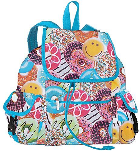 iscream Mochila de lujo para niña con estampado audaz para escuela y viajes con solapa de cierre de clip seguro