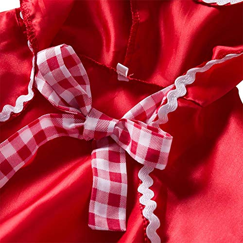 IWEMEK Disfraz Caperucita Roja Niña Vestido de Princesa tutú + Capa con Capucha Disfraces de Carnaval Fiesta Halloween Navidad Trajes Cosplay Fancy Dress Up Infantil Bebé Ropa Rojo 3-4 años