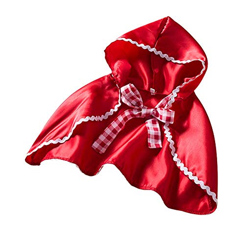 IWEMEK Disfraz Caperucita Roja Niña Vestido de Princesa tutú + Capa con Capucha Disfraces de Carnaval Fiesta Halloween Navidad Trajes Cosplay Fancy Dress Up Infantil Bebé Ropa Rojo 3-4 años