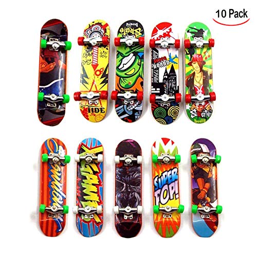 iwobi Finger Skateboards, 10pcs Mini diapasón, Patineta de Dedos Profesional Juegos de Deportes Niños