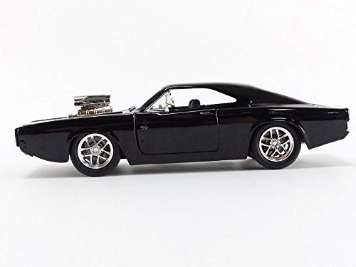 Jada- Coche Fast and The Furious 1970 Dodge Charger R7T 1970/1:24, Color Negro (30737)