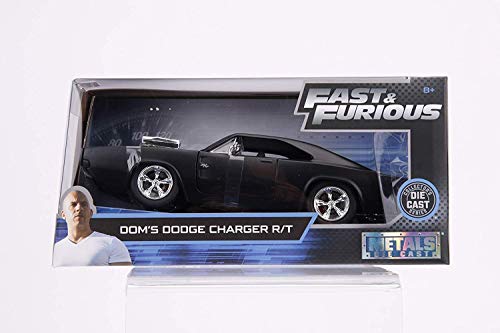 Jada Fast & Furious Dom's Matte Black 1970 Dodge Charger R/T 1:24 Die Cast Vehicle