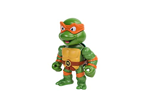 Jada - Figura Michelangelo de Tortugas Ninja, Articulada, 10 cm, Realizada en Metal Fundido a Presión, 100% Licencia Oficial, Coleccionismo, para Niños a Partir de 8 Años y Adultos