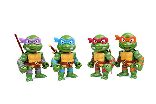 Jada - Figura Michelangelo de Tortugas Ninja, Articulada, 10 cm, Realizada en Metal Fundido a Presión, 100% Licencia Oficial, Coleccionismo, para Niños a Partir de 8 Años y Adultos