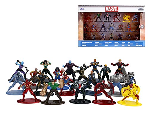 Jada - Set 20 Nano Figuras de Personajes Marvel de la película Avengers Civil War, en Metal Fundido a Presión, Licencia Oficial, 4 cm, Coleccionismo, para Niños a Partir de 8 Años y Adultos