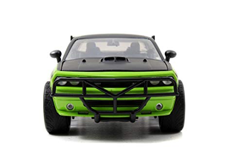 Jada Toys Fast & Furious Dodge Challenger SRT8 Off-Road Coche de Juguete de Die-Cast, Puertas abatibles, Maletero y capó, Escala 1:24, Verde (253203043)