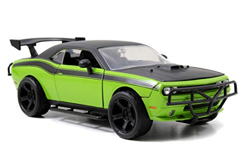 Jada Toys Fast & Furious Dodge Challenger SRT8 Off-Road Coche de Juguete de Die-Cast, Puertas abatibles, Maletero y capó, Escala 1:24, Verde (253203043)