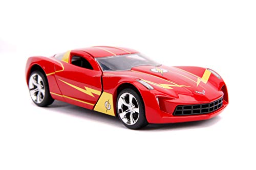 Jada Toys The Flash 2009 Chevy Corvette Stingray-Coche de Juguete de Die-Cast, Puertas Abiertas, Escala 1:32, Rojo (253252007)