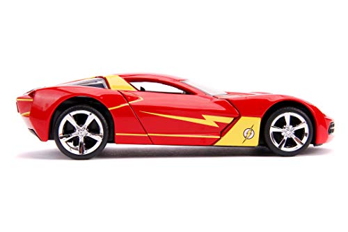 Jada Toys The Flash 2009 Chevy Corvette Stingray-Coche de Juguete de Die-Cast, Puertas Abiertas, Escala 1:32, Rojo (253252007)