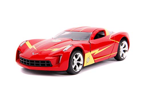 Jada Toys The Flash 2009 Chevy Corvette Stingray-Coche de Juguete de Die-Cast, Puertas Abiertas, Escala 1:32, Rojo (253252007)