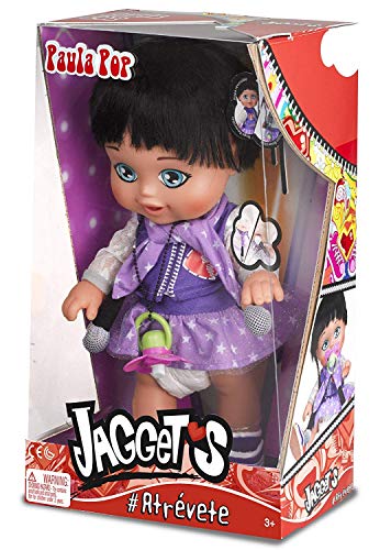 Jaggets - Muñeca Paula Pop 14"/35cm en Caja (Famosa 700013785) + 1 Mini Luminosa Jaggets aleatoria 1'5"/4cm en Blister (Famosa 70014074)