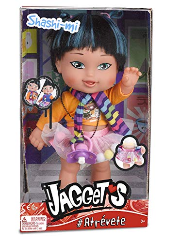 Jaggets - Muñeca Shashi-mi 14"/35cm en Caja (Famosa 700013785) + 1 Mini Luminosa Jaggets aleatoria 1'5"/4cm en Blister (Famosa 70014074)