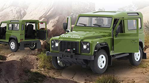 Jamara 405155-Land Defender 1:14 Puertas manuales – Licencia Oficial Land Rover Coche de Radio Control, Color Verde (405155)