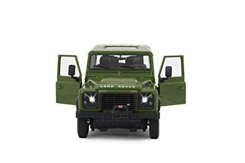 Jamara 405155-Land Defender 1:14 Puertas manuales – Licencia Oficial Land Rover Coche de Radio Control, Color Verde (405155)