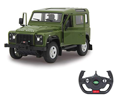 Jamara 405155-Land Defender 1:14 Puertas manuales – Licencia Oficial Land Rover Coche de Radio Control, Color Verde (405155)