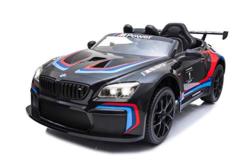 Jamara 460474 Ride-on BMW M6 GT3 - Motor de accionamiento y batería para Larga duración (3 velocidades, Amortiguador, conexión AUX, Anillo de Goma Ultra-Grip, Faros LED), Color Negro