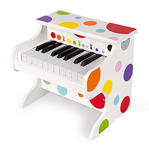 Janod - Confetti - Mi Primer Piano en Madera, Instrumento Musical para Niños, Juguete de Imitación y Estimulación Del Talento Musical - Desde Los 3 Años, J07618