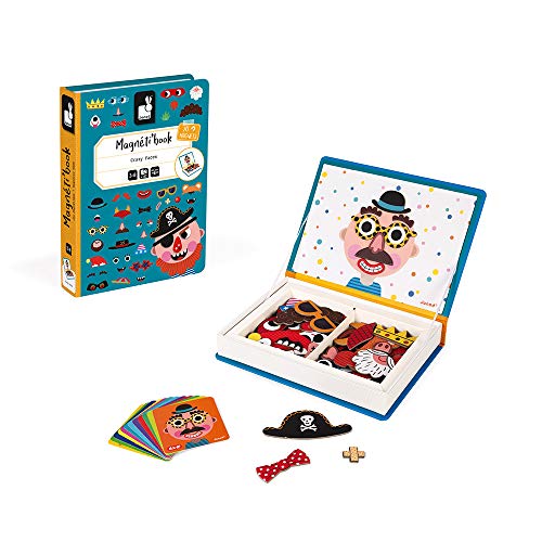 Janod - Magneti'Book Crazy Faces juguete educativo, Niños (J02716)