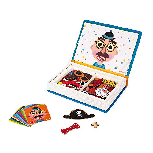 Janod - Magneti'Book Crazy Faces juguete educativo, Niños (J02716)