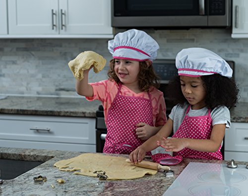 JaxoJoy Set Premier Chef – Completa Niños Cocina Regalo Playset con Chef Sombrero, Delantal, Cocina Mitt Y Utensilios – Recomendado para Niños Y Niñas Edades 3 +