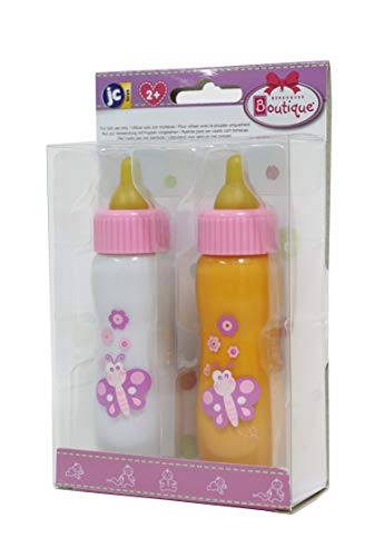 JC TOYS- Accessories Biberones para muñecos, Color Rosa (81060)