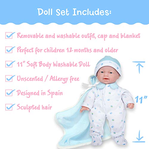 JC TOYS-La Baby Muñeco bebé, Color Azul (13111)