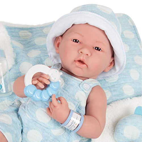 JC TOYS-La Newborn Muñeco bebé, Color Azul con Blanco (18064)