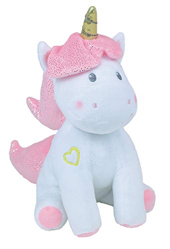 Jemini 023755 Licorne Peluche +/-24 cm Musicale et lumineuse Luminoso, Color Blanco Rosa