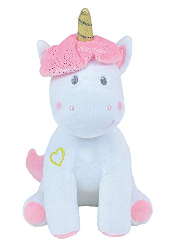 Jemini 023755 Licorne Peluche +/-24 cm Musicale et lumineuse Luminoso, Color Blanco Rosa