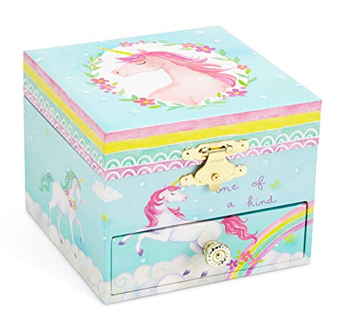 Jewelkeeper - Caja Infantil de Música con Unicornio y Arco Iris, Equipada de Cajón Extraíble - Melodía The Unicorn