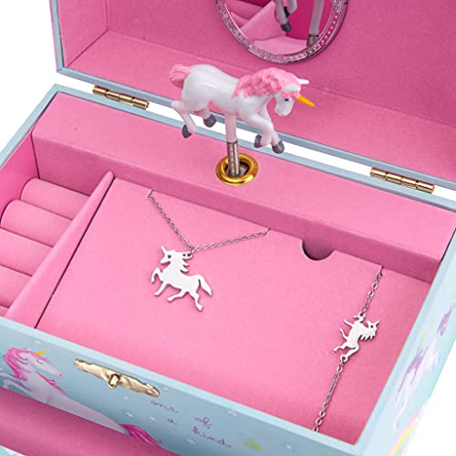 Jewelkeeper - Caja Musical de Unicornio y Juego de Joyas de niñitas - 3 Regalos de Unicornio para niñas