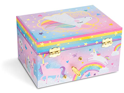 Jewelkeeper - Caja Musical para Joyas para Niñas, con Unicornio Algodón Azucarado - Melodía Over The Rainbow