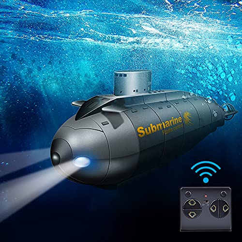 JIESEN Mini submarino teledirigido con mando a distancia inalámbrico de 6 canales en forma de cohete, juguete de alta velocidad 2,4 GHz para adultos y niños a partir de 5 años